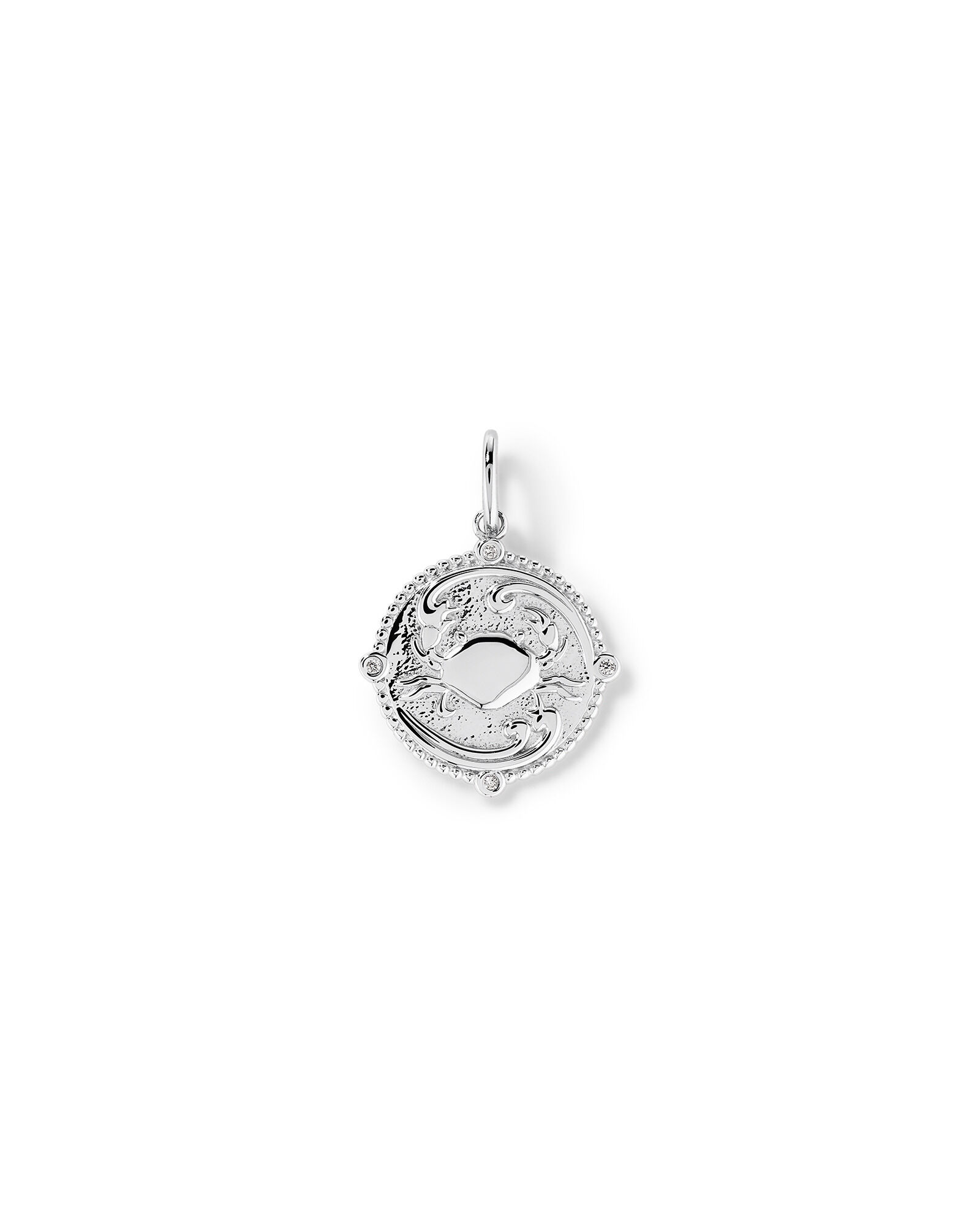 Diamond Accent Cancer Zodiac Pendant in Sterling Silver