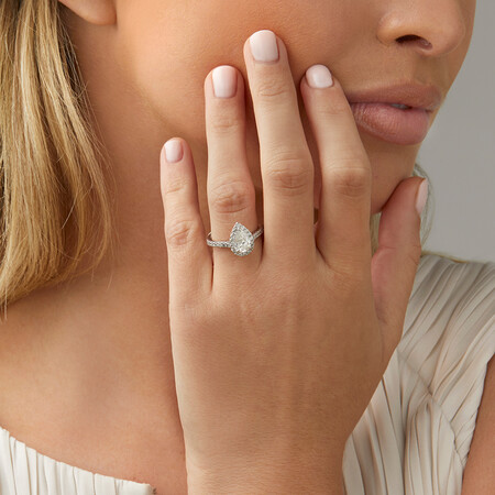 Ring with 0.90 Carat TW of Diamonds in 14kt White Gold Ring with 0.90 Carat TW of Diamonds in 14kt White Gold