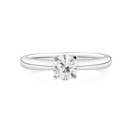Solitaire Engagement Ring with 0.70 Carat TW of Diamonds in 14kt White Gold Solitaire Engagement Ring with 0.70 Carat TW of Diamonds in 14kt White Gold