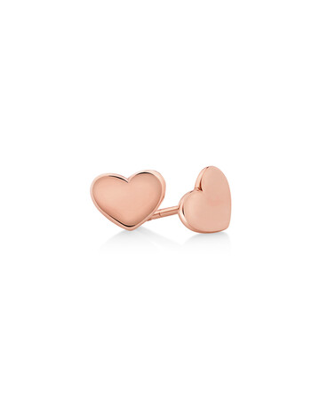 Polished Heart Stud Earrings In 10kt Rose Gold Polished Heart Stud Earrings In 10kt Rose Gold