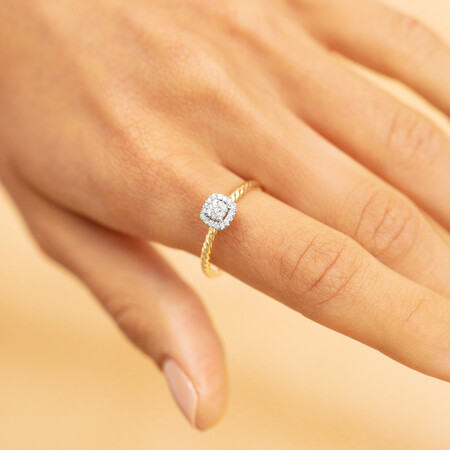 Promise Ring with 0.13 Carat TW of Diamonds in 10kt Yellow Gold Promise Ring with 0.13 Carat TW of Diamonds in 10kt Yellow Gold