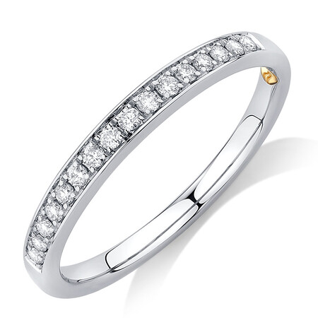 Whitefire Wedding Band with 0.15 Carat TW of Diamonds in 18kt White Gold & 22kt Yellow Gold Whitefire Wedding Band with 0.15 Carat TW of Diamonds in 18kt White Gold & 22kt Yellow Gold