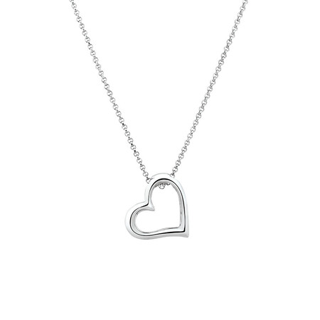 Heart Necklace in Sterling Silver Heart Necklace in Sterling Silver