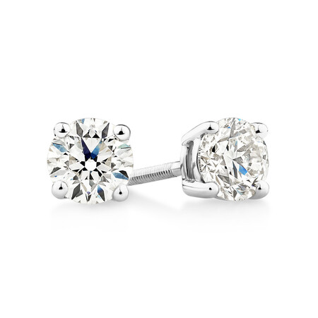 Certified Stud Earrings with 0.96 Carat TW of Diamonds in 14kt White Gold Certified Stud Earrings with 0.96 Carat TW of Diamonds in 14kt White Gold