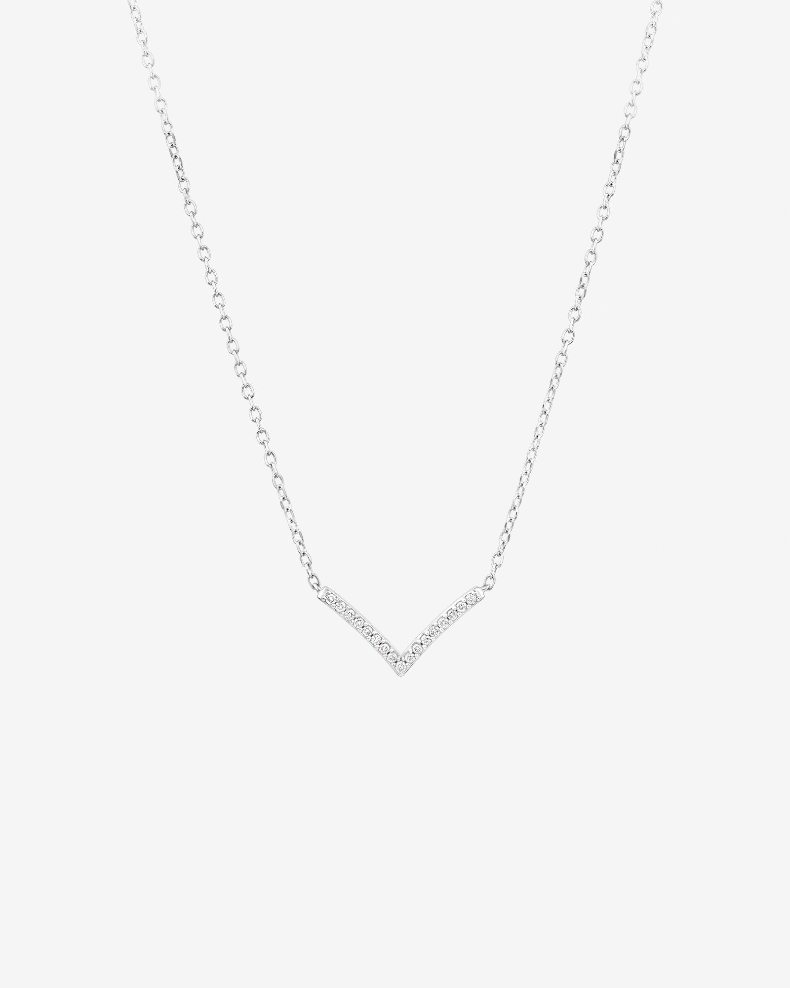 Chevron Necklace with 0.05 Carat TW Diamonds in Sterling Silver