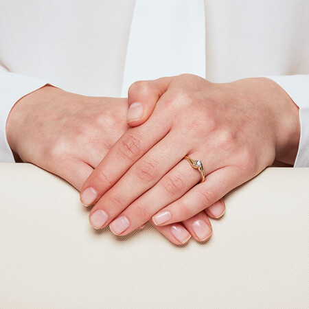 Solitaire Promise Ring with a Diamond in 10kt Yellow Gold Solitaire Promise Ring with a Diamond in 10kt Yellow Gold