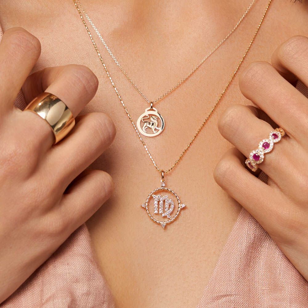 Virgo Zodiac Pendant with 0.20 Carat TW 