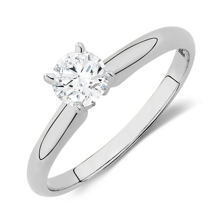 Evermore Solitaire Engagement Ring with 1/2 Carat TW Diamond in 14kt White Gold Evermore Solitaire Engagement Ring with 1/2 Carat TW Diamond in 14kt White Gold