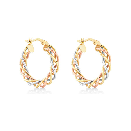 Twist Earrings in 10kt Yellow, White & Rose Gold Twist Earrings in 10kt Yellow, White & Rose Gold
