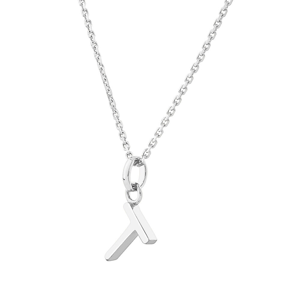 "T" Initial Pendant in Sterling Silver