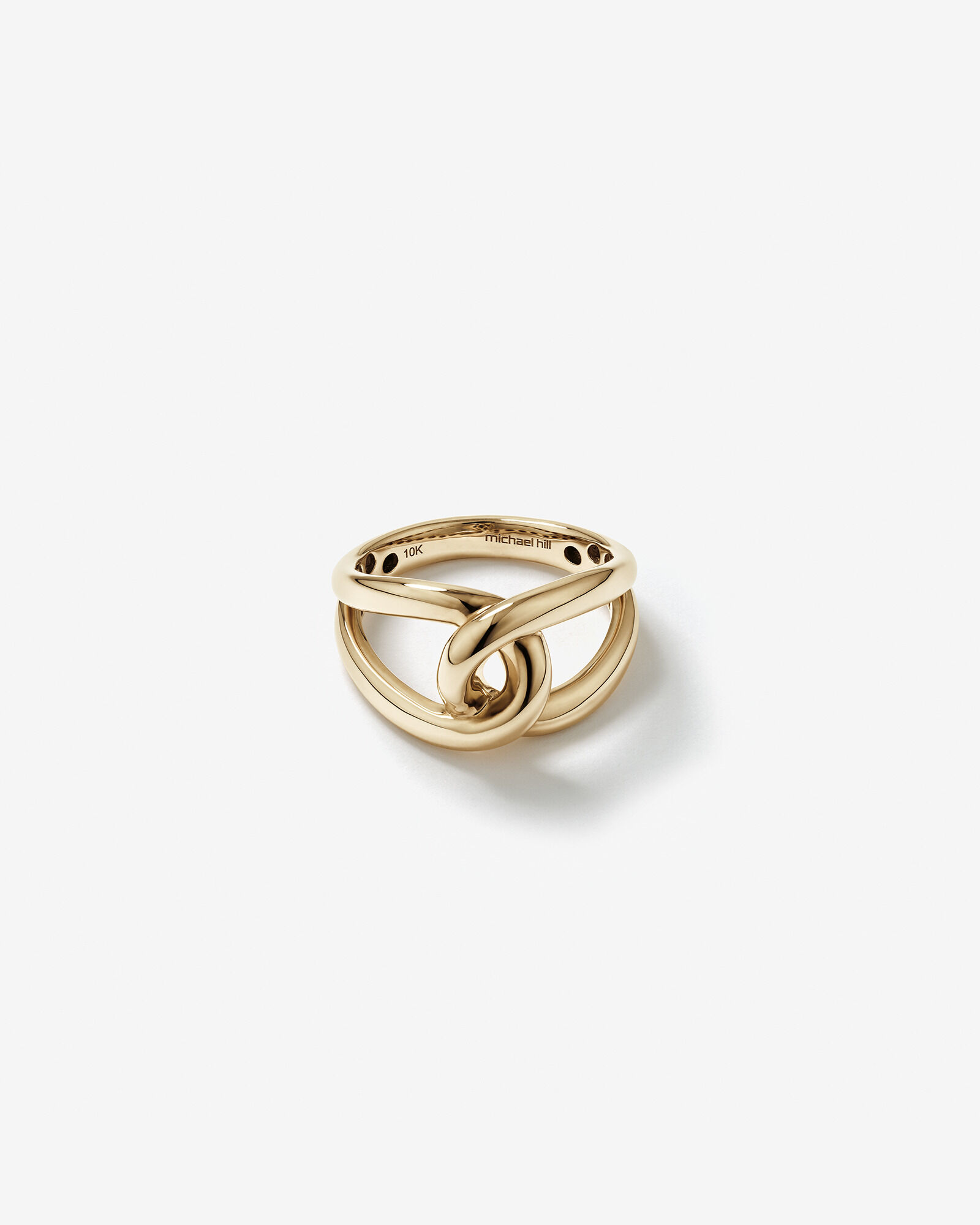 Bague à maillons ronds audacieux en or jaune 10 K
