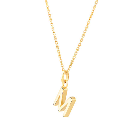 M Initial Pendant in 10kt Yellow Gold M Initial Pendant in 10kt Yellow Gold