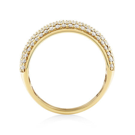 Pave Ring with 1.50 Carat TW Diamond in 10kt Yellow Gold Pave Ring with 1.50 Carat TW Diamond in 10kt Yellow Gold