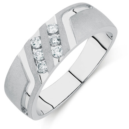 Men's Ring with 1/4 Carat TW of Diamonds in 10kt White Gold Men's Ring with 1/4 Carat TW of Diamonds in 10kt White Gold