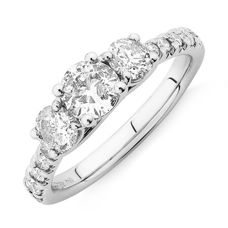 Prelude Three Stone Engagement Ring with 1.50 Carat TW of Diamonds in 14kt White Gold Prelude Three Stone Engagement Ring with 1.50 Carat TW of Diamonds in 14kt White Gold