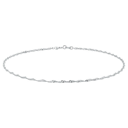 Singapore Anklet in 10kt White Gold Singapore Anklet in 10kt White Gold