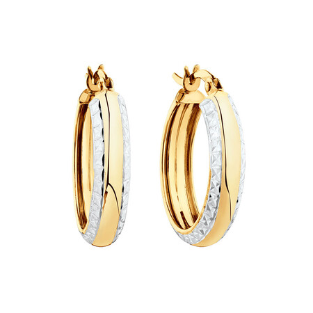Hoop Earrings in 10kt Yellow & White Gold Hoop Earrings in 10kt Yellow & White Gold