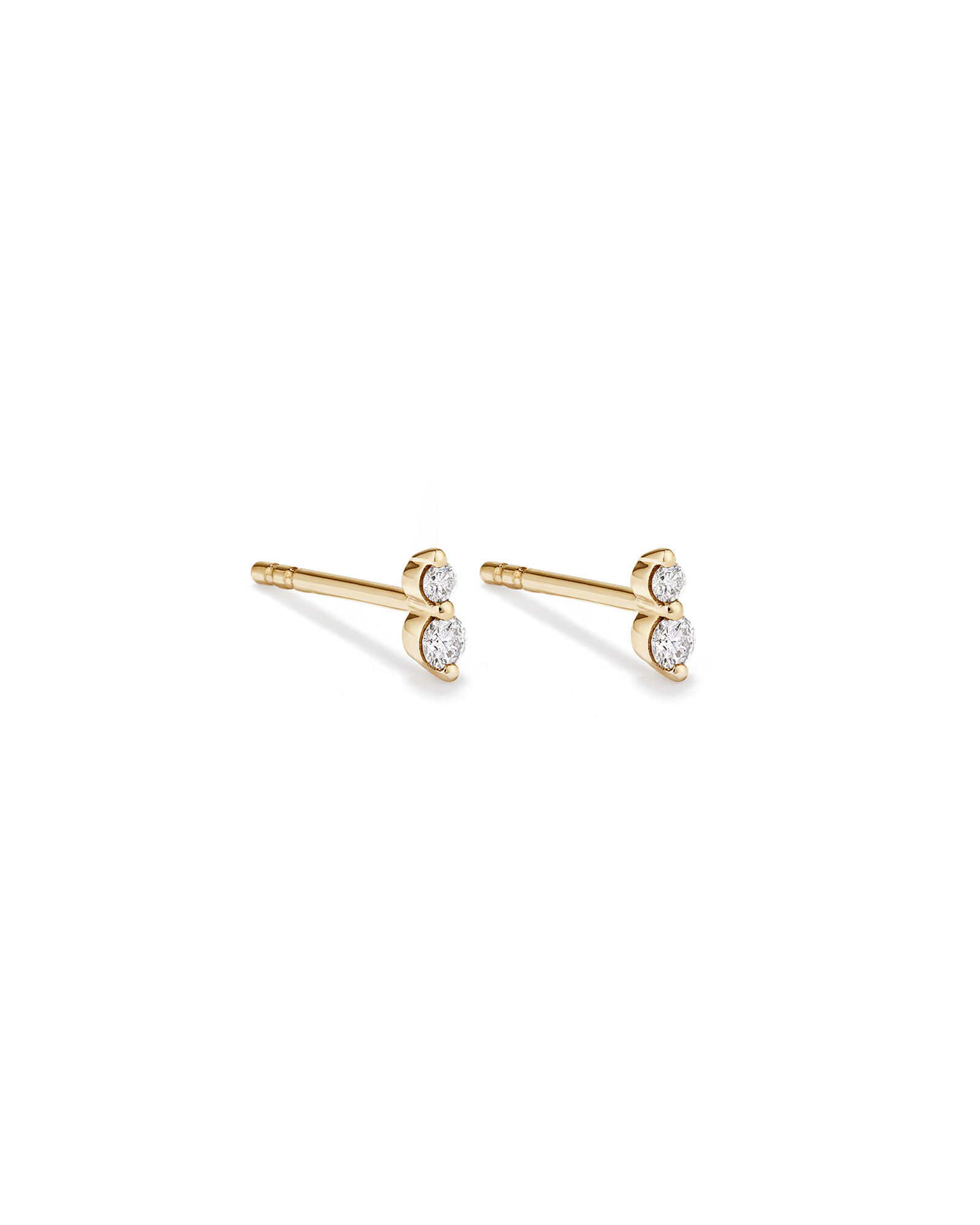 Michael Hill Women s Earrings Two Stone Diamond Stud Earrings in 10kt Yellow Gold Size One Size at The Iconic
