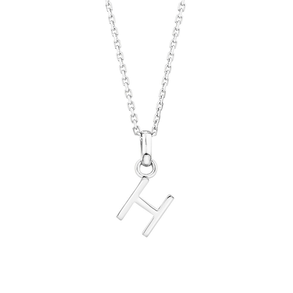 "H" Initial Pendant in Sterling Silver