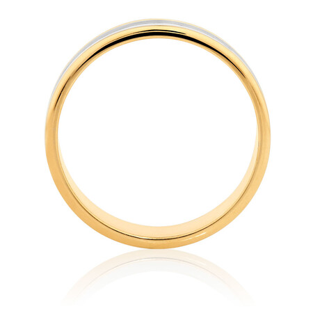 Men's Wedding Band in 10kt Yellow & White Gold Men's Wedding Band in 10kt Yellow & White Gold