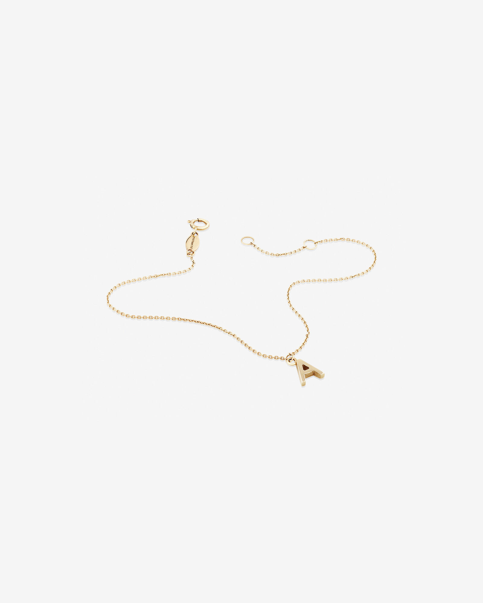 Collier à pendentif initiale A en or jaune 10 K