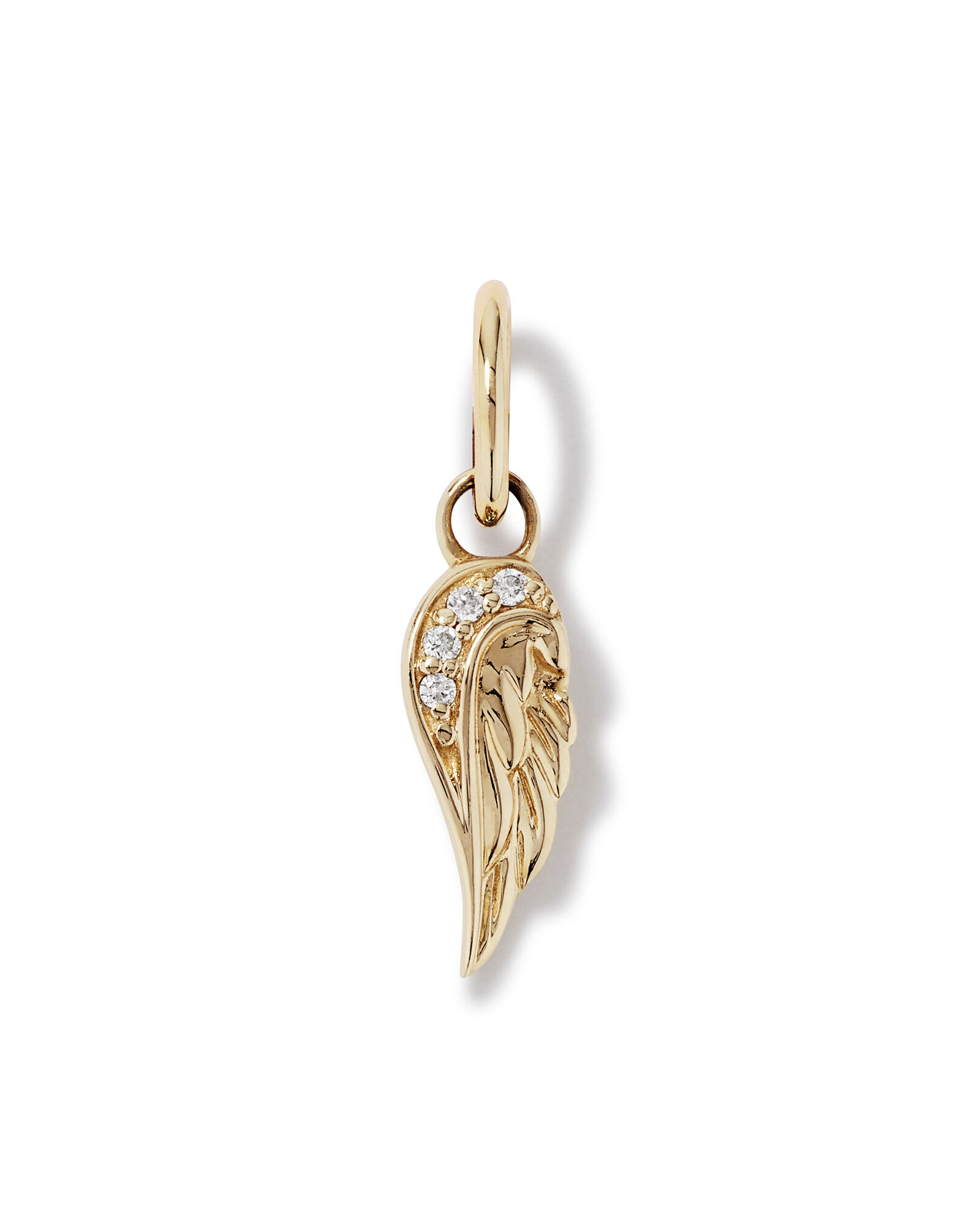 Diamond Accent Angel Wing Pendant in 10kt Yellow Gold