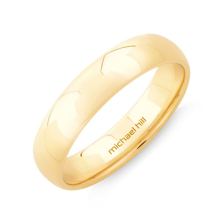 High Domed Wedding Band in 10kt Yellow Gold