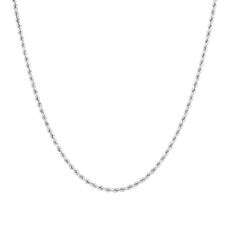 45cm (18") Hollow Rope Chain in 10kt White Gold 45cm (18") Hollow Rope Chain in 10kt White Gold