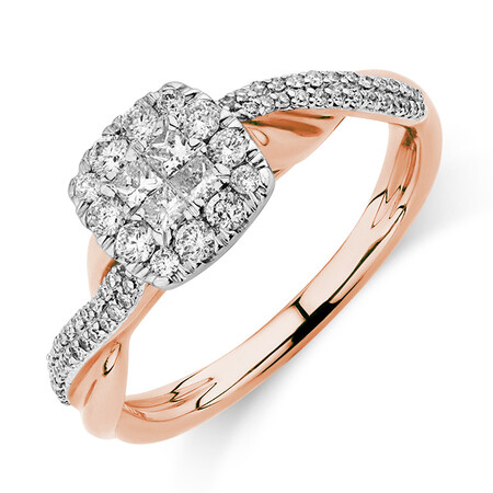Evermore Engagement Ring with 0.50 Carat TW of Diamonds in 14kt Rose Gold