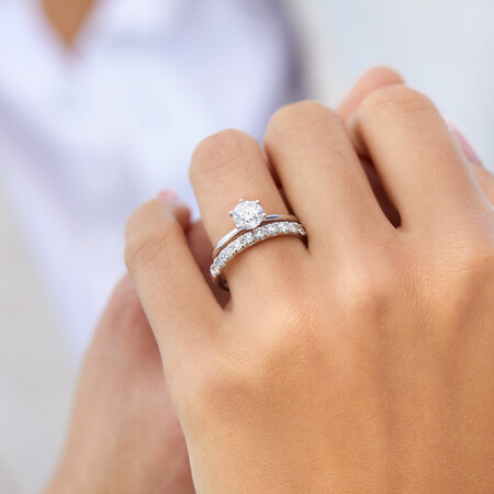 Evermore Wedding Band with 3/4 Carat TW Diamonds in 14kt White Gold Evermore Wedding Band with 3/4 Carat TW Diamonds in 14kt White Gold