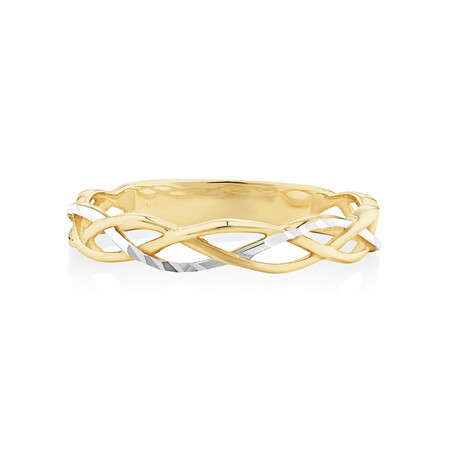 Crossover Ring in 10kt Yellow & White Gold Crossover Ring in 10kt Yellow & White Gold
