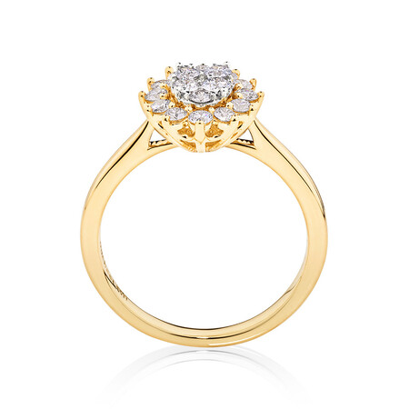 Cluster Ring with 0.62 Carat TW of Diamonds in 14kt White Gold Cluster Ring with 0.62 Carat TW of Diamonds in 14kt White Gold