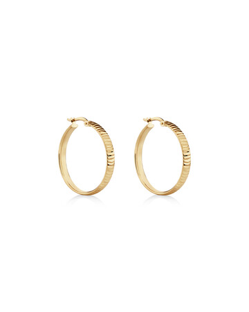 25mm Diamond Cut Hoop Earrings In 10kt Yellow Gold 25mm Diamond Cut Hoop Earrings In 10kt Yellow Gold