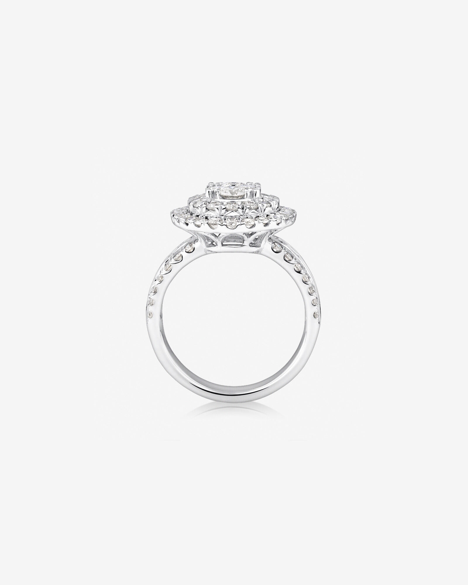 Oval Cluster Ring with 2.50 Carat TW of Diamonds in 14kt White Gold