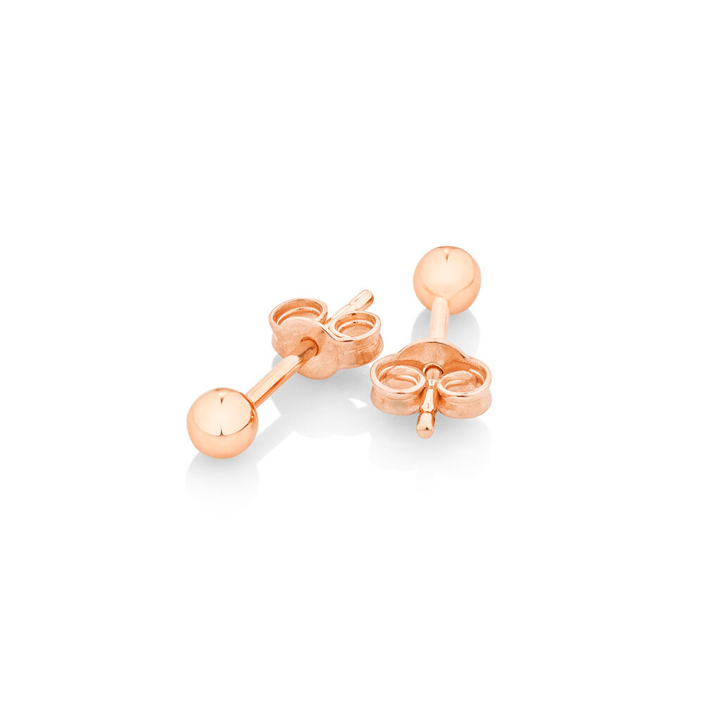 3mm Ball Stud Earrings 10kt Rose Gold