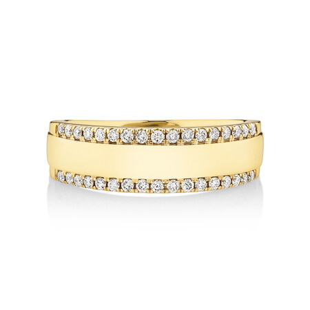 Two Row Ring with 0.37 TW of Diamonds In 10kt Yellow Gold Two Row Ring with 0.37 TW of Diamonds In 10kt Yellow Gold