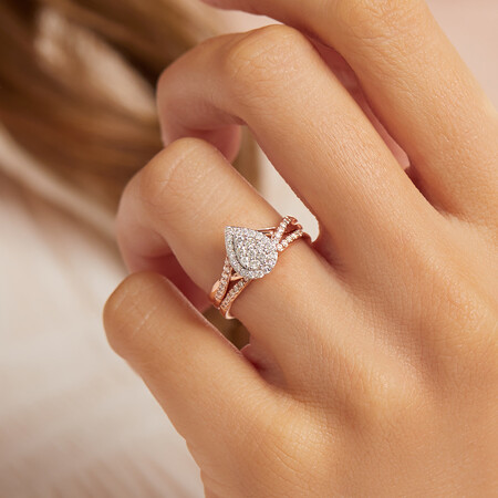 Evermore Bridal Set with 3/8 Carat TW of Diamonds in 10kt Rose & White Gold Evermore Bridal Set with 3/8 Carat TW of Diamonds in 10kt Rose & White Gold