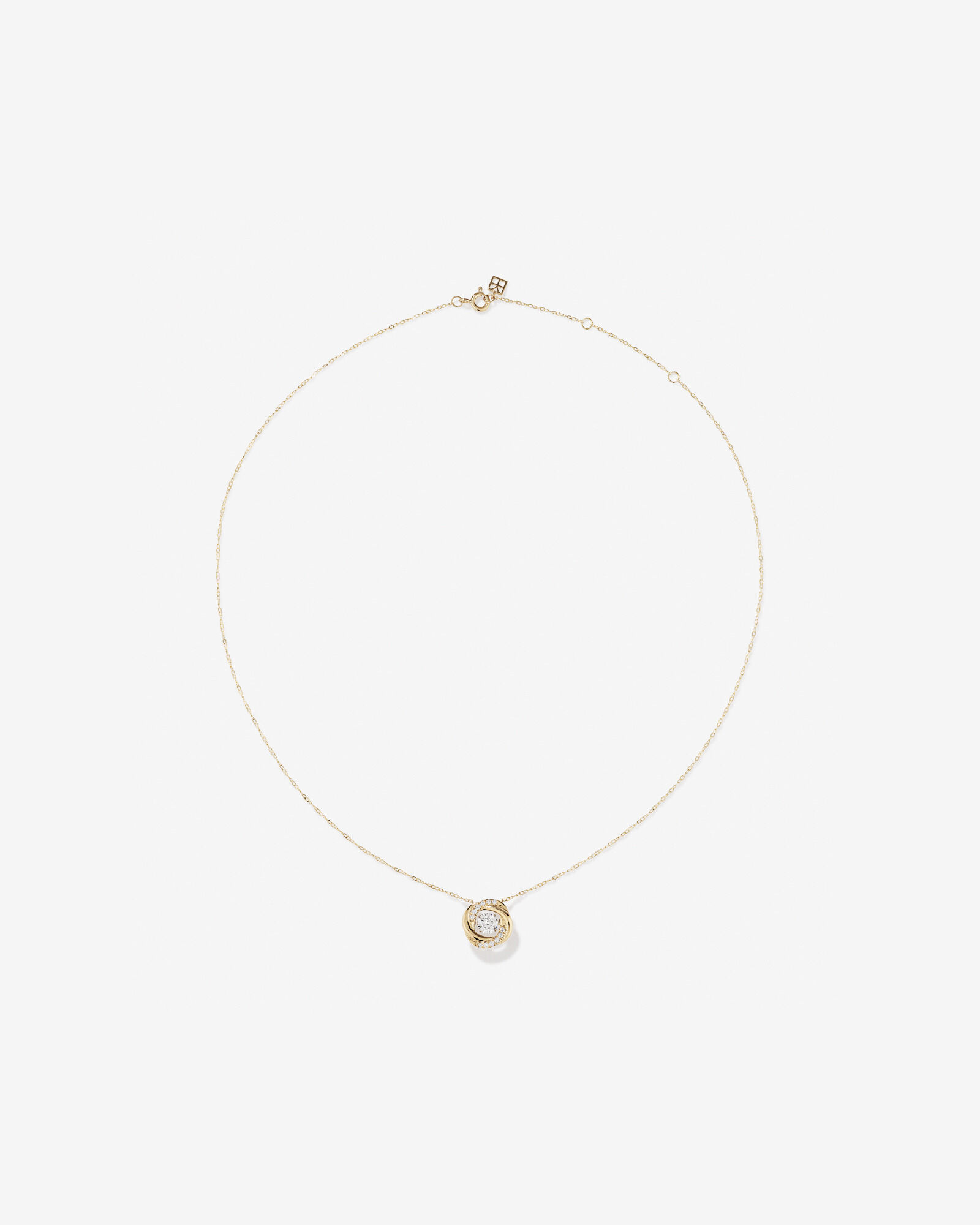 Lume Lab Swirl Pendant with 0.60 Carat TW of Laboratory-Grown Diamonds in 10kt Yellow Gold