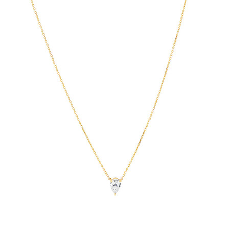 Laboratory-Created 0.48 Carat TW Diamond Solitaire Pendant in 10kt Yellow Gold