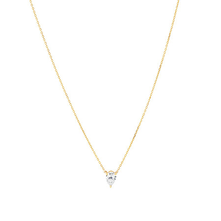 Laboratory-Created 0.48 Carat TW Diamond Solitaire Pendant in 10kt Yellow Gold Laboratory-Created 0.48 Carat TW Diamond Solitaire Pendant in 10kt Yellow Gold