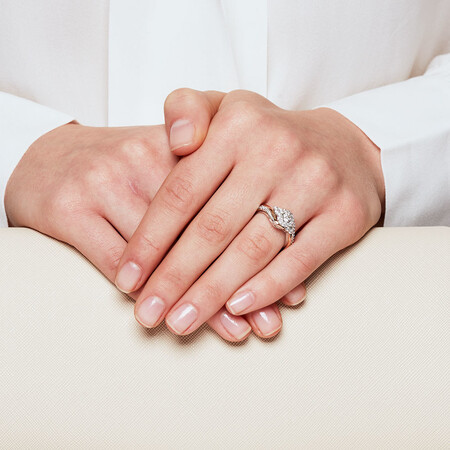 Engagement Ring with 3/4 Carat TW of Diamonds in 14kt White & Rose Gold Engagement Ring with 3/4 Carat TW of Diamonds in 14kt White & Rose Gold