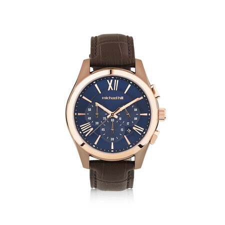 Men's Chronograph Watch in Brown Tone Stainless Steel and Brown Leather Men's Chronograph Watch in Brown Tone Stainless Steel and Brown Leather