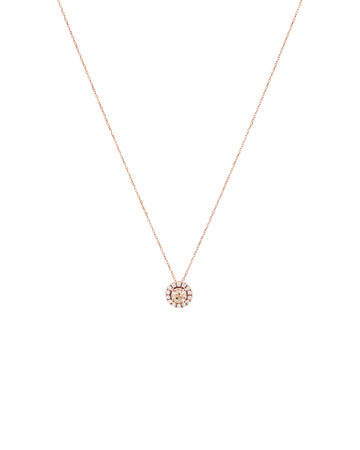 Pendant with Morganite & 1/7 Carat TW of Diamonds in 10kt Rose Gold Pendant with Morganite & 1/7 Carat TW of Diamonds in 10kt Rose Gold