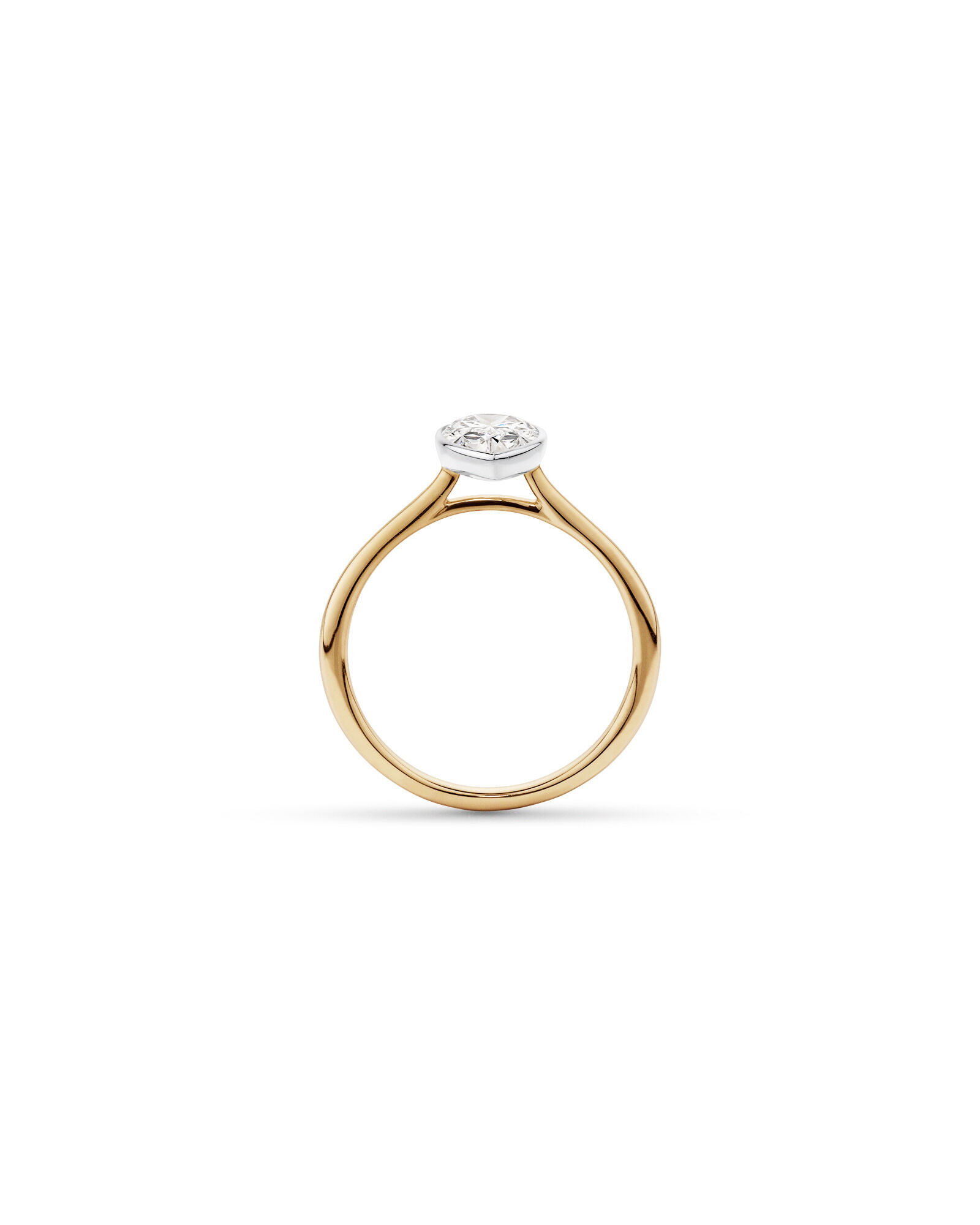 Bague de fiançailles en or jaune et blanc 14 carats en or jaune et blanc TW taille poire de 1,25 carat