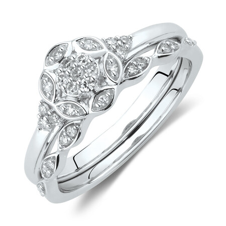 Evermore Bridal Set with 1/8 Carat TW of Diamonds in 10kt White Gold Evermore Bridal Set with 1/8 Carat TW of Diamonds in 10kt White Gold