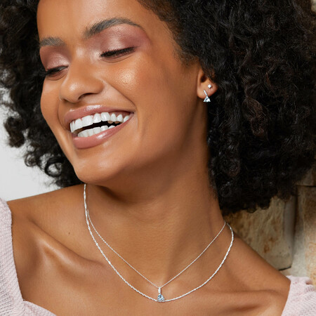 Drop Earrings with Aquamarine & Diamonds in 10kt White Gold Drop Earrings with Aquamarine & Diamonds in 10kt White Gold