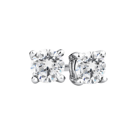 Classic Stud Earrings with 0.46 Carat TW of Diamonds in 14kt White Gold