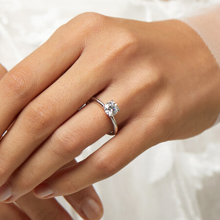 Laboratory-Created 1 Carat Diamond Ring in 14kt White Gold Laboratory-Created 1 Carat Diamond Ring in 14kt White Gold