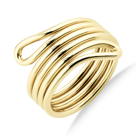 Double Loop Slim Ring In 10kt Yellow Gold Double Loop Slim Ring In 10kt Yellow Gold