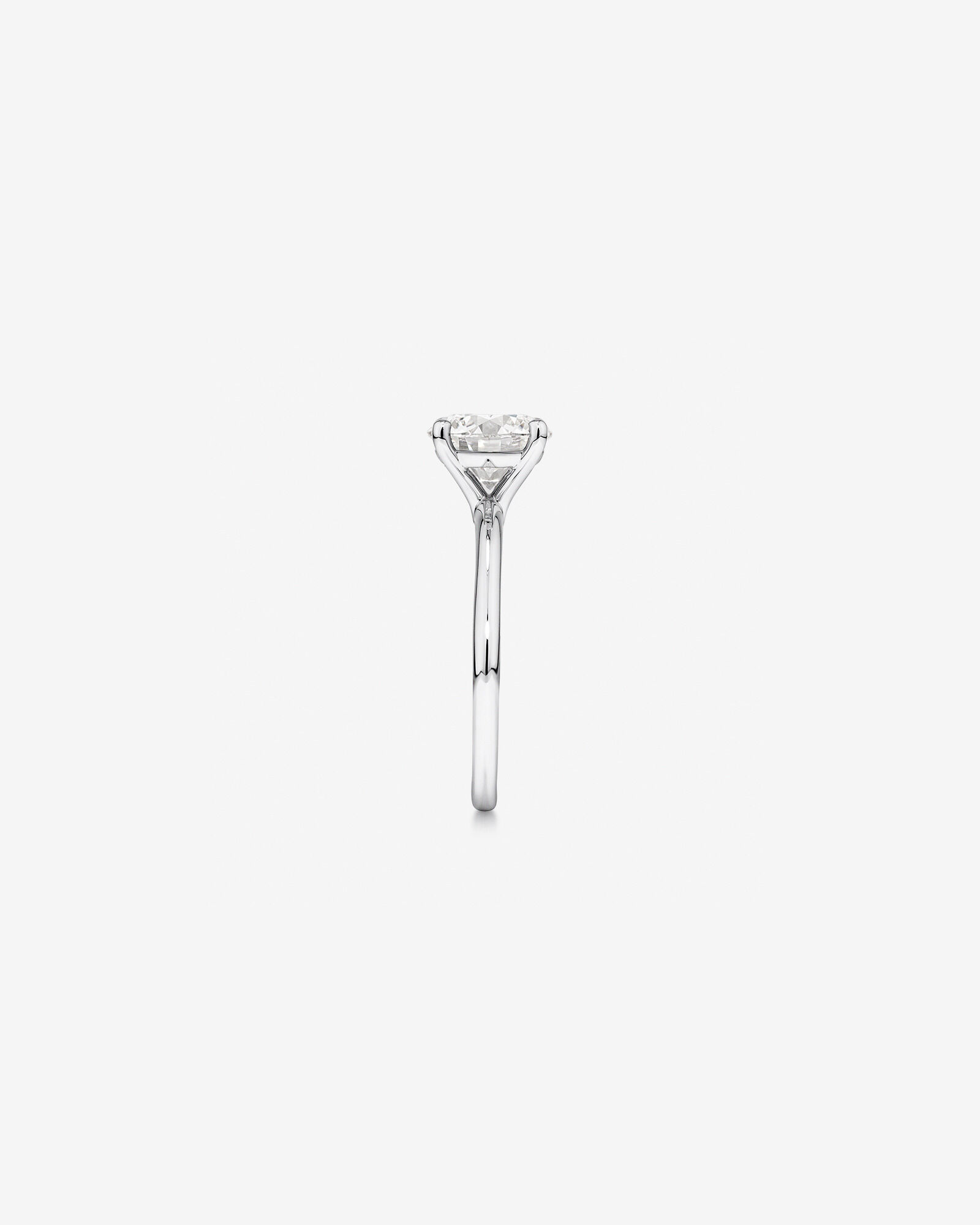 Bague De Fiançailles Solitaire En Diamant De Laboratoire Rond Brillant De 2 Carats Poids Total En Or Blanc 14 Carats
